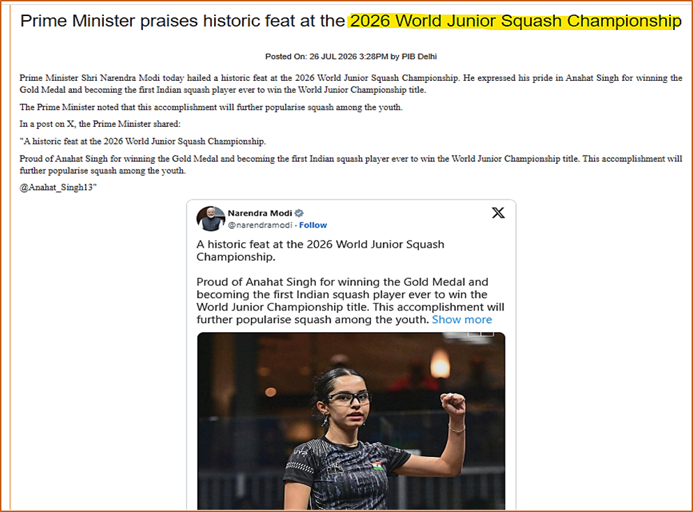 World Junior Squash Championship: India's Historic First Title