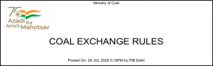 Coal Exchange Rules, 2026 to Regulate Online Trading of Coal