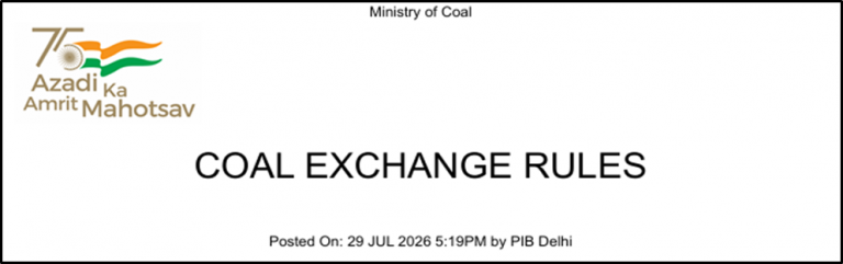 Coal Exchange Rules, 2026 to Regulate Online Trading of Coal
