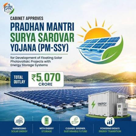 Cabinet Approves ₹5,070 Crore Scheme to Promote Floating Solar Plants