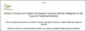 Ministry of Ayush–IndiaAI Collaboration