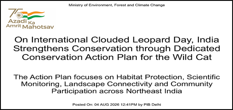 India Launches Clouded Leopard Conservation Action Plan for Northeast India