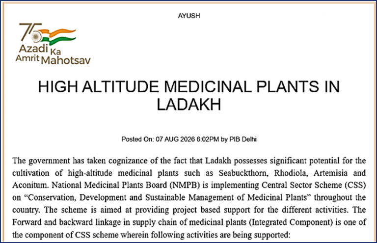 High-Altitude Medicinal Plants in Ladakh