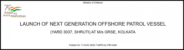 Launch of Next Generation Offshore Patrol Vessel ‘Shruti’