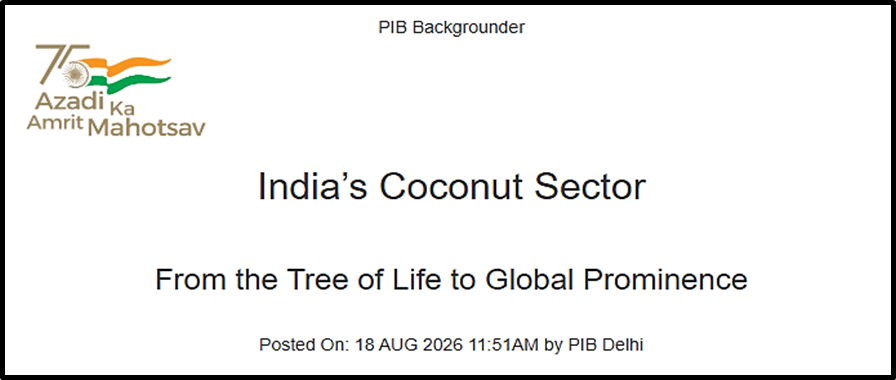 India’s Coconut Sector: From the “Tree of Life” to a Global Growth Engine