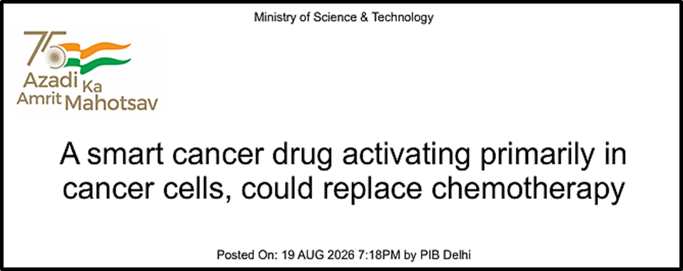 India’s Smart Cancer Drug That Activates Only Inside Tumour Cells