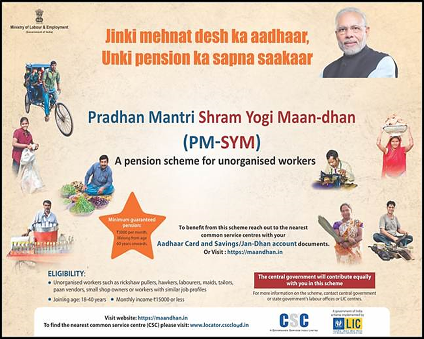 Pradhan Mantri Shram Yogi Maan-dhan (PM-SYM) Scheme