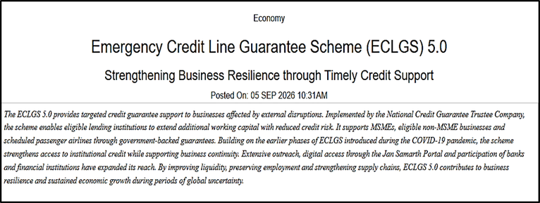 Emergency Credit Line Guarantee Scheme (ECLGS) 5.0
