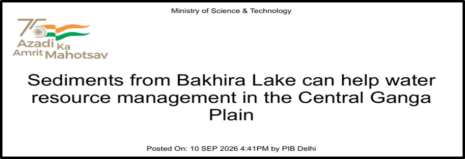 Bakhira Lake Sediments and Water Resource Management in the Central Ganga Plain