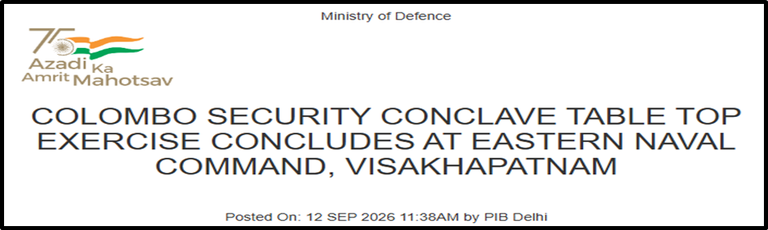 Table Top Exercise (TTX) under Colombo Security Conclave
