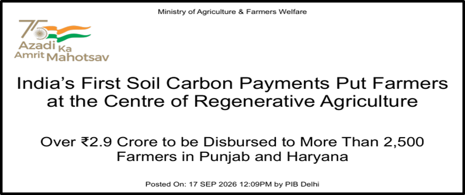 India’s First Soil Carbon Payments