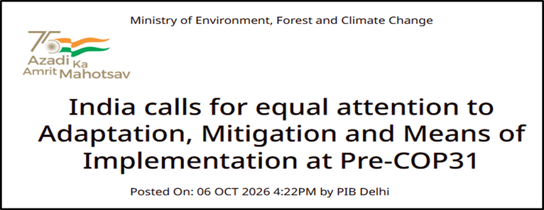 India’s Stand at the Pre-COP31